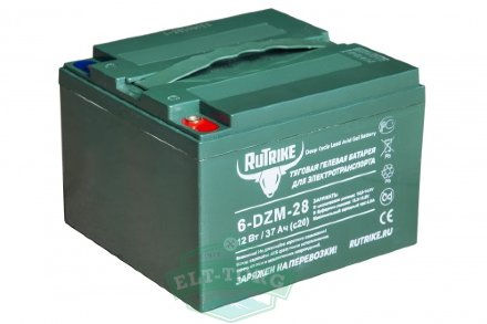 Тяговый гелевый аккумулятор  RuTrike 6-DZM-28 (12V28A/H C3)