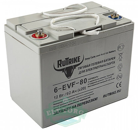 Тяговый гелевый аккумулятор RuTrike 6-EVF-80 (12V80A/H C3) Тяговый гелевый аккумулятор RuTrike 6-EVF-80 (12V80A/H C3)