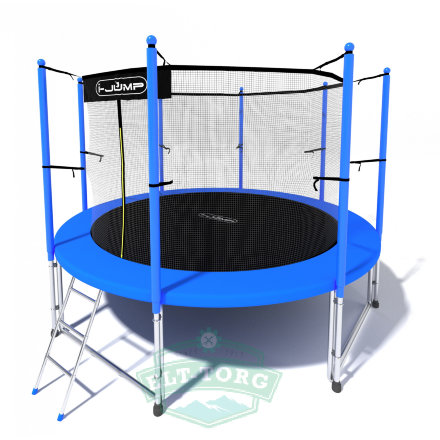 Батут i-JUMP CLASSIC 10ft 3,06м с нижней сетью и лестницей (blue)