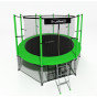 Батут i-JUMP CLASSIC 12ft 3,66м с нижней сетью и лестницей (green) 