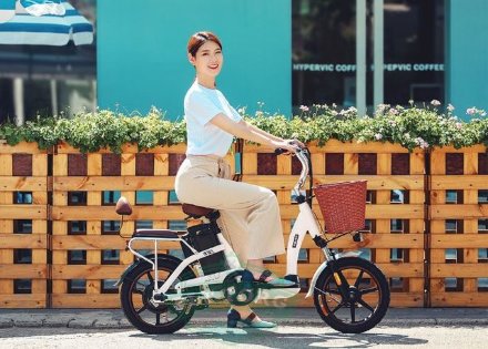 Складной маленький электровелосипед XIAOMI HIMO C16 Бело-Коричневый