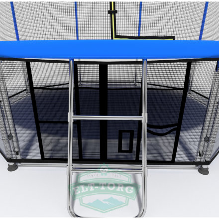 Батут i-JUMP Elegant 16ft 4,88м с нижней сетью и лестницей (blue)