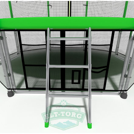 Батут i-JUMP BASKET 8ft 2.44м с нижней сетью и лестницей (green) Батут i-JUMP BASKET 8ft 2.44м с нижней сетью и лестницей (green)