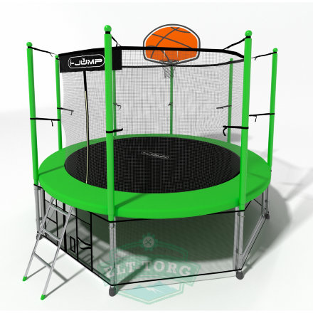 Батут i-JUMP BASKET 10ft 3,06м с нижней сетью и лестницей (green) Батут i-JUMP BASKET 10ft 3,06м с нижней сетью и лестницей (green)