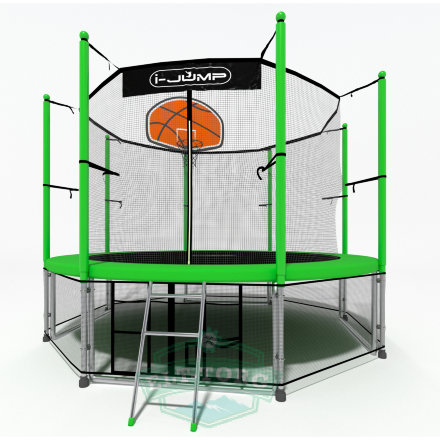 Батут i-JUMP BASKET 10ft 3,06м с нижней сетью и лестницей (green) Батут i-JUMP BASKET 10ft 3,06м с нижней сетью и лестницей (green)