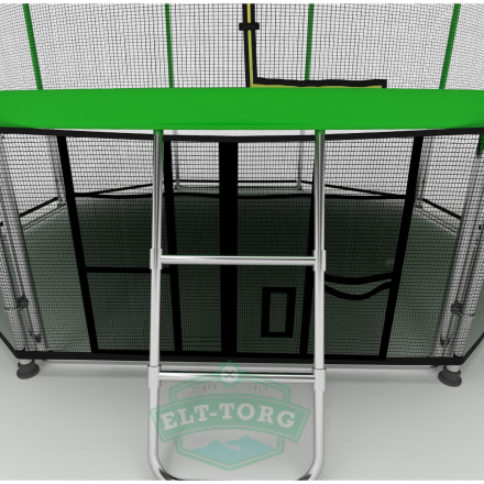 Батут i-JUMP Elegant 10ft 3,06м с нижней сетью и лестницей (green)