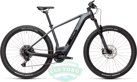 Компактный горный электровелосипед CUBE 2021 REACTION HYBRID SL 625 29  iridium´n´black 