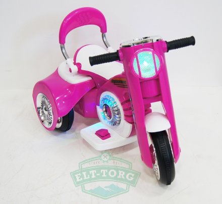 Электромобиль RiverToys MOTO X222XX-WHITE-PINK