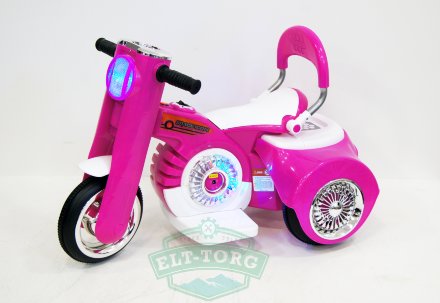 Электромобиль RiverToys MOTO X222XX-WHITE-PINK
